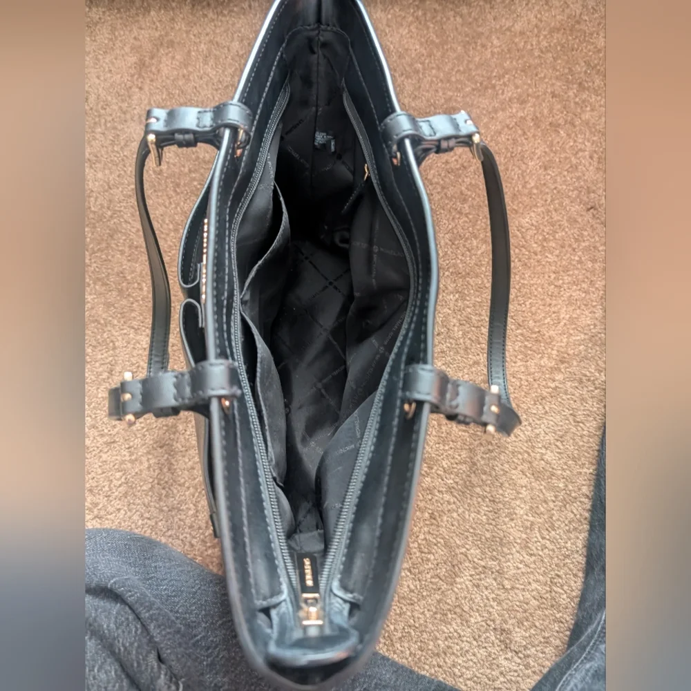 Michael Kors Black Tote with Gold Accents - Picture 4 of 16